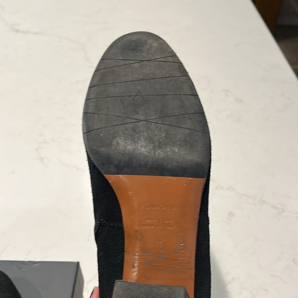 Aquatalia made in Italy black suede boots. Barely worn. 2.25 inch heels. - Picture 5 of 5